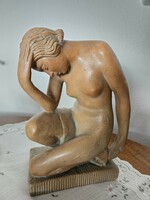 László Gabay (1897-1952): art-deco female nude, painted ceramics