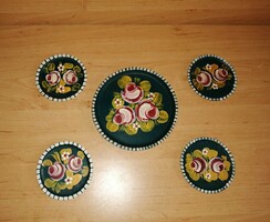 Retro festett fa italos palack és pohár alátét (n)