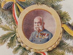 Régi képeslap Ferenc József portré I.vh. levelezőlap