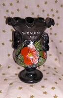 Hand-painted Romanian folk ceramic vase mamaia 12 cm