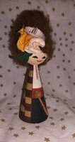 Old folk wooden doll art doll 17cm