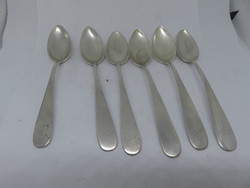 6 Pieces of 13 latos antique silver spoons, Pest, 1852