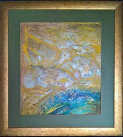 Creation with wass albert quote 60x55cm picture in gold frame. Károlyfi sofia prima prize, certificate