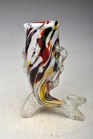 Muránói hal alakú üveg váza. 15,5 cm
