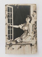 Régi képeslap 1916 fotó levelezőlap hölgy