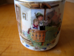 Antique scenic children's mug with a poem