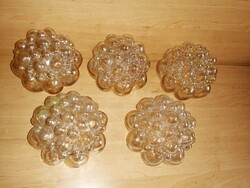 Retro üveg mennyezeti lámpabúra 5 db egyben átm. 14 cm