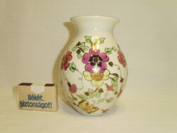 Zsolnay virágos, kézzel festett váza - 13 cm - makulátlan