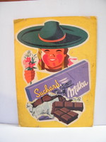 Vintage Milka Suchard reklám plakát kemény papíron (1950-es évek)