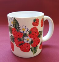 Eper mintás német porcelán bögre csésze eper szamóca mintával