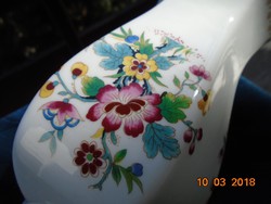 1960 Coalport fine porcelain hexagonal vase with ming rose pattern
