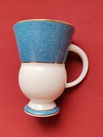 Német porcelán hosszú kávés cappuccino teás csésze bögre arany díszítéssel