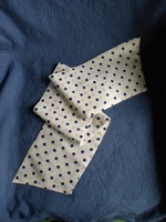 Old, elegant blue polka-dot scarf, shawl, 100 x 16 cm