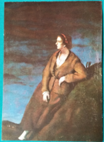 Rudnay Gyula festménye: Pihenő nő 1910/20 között - Naptárból képeslap