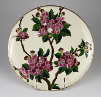 1M534 antique flower decorated majolica wall plate decorative bowl 25 cm