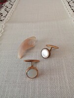 Antique mother of pearl cufflink and brooch / pin