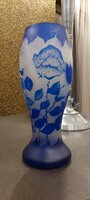 Gallé váza ritka kék színben