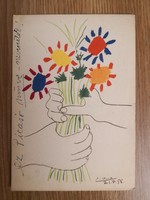 1958/Pablo Picasso - Virágok /Belgium /Szilveszteri/Újévi Retro képeslap