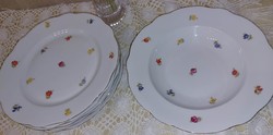 Zsolnay, gyönyörű virág mintás, porcelán tányérok