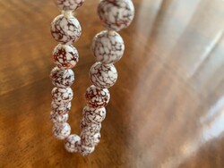 Csodás mélytüzű antik muránói nyakék nyaklánc gyöngysor golyókból