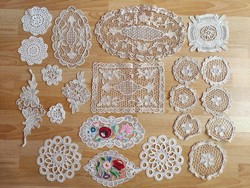 22 crocheted lace and rosette Kalocsa nipp placemats white and ochre