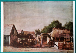 Rudnay Gyula festménye: Krumplihámozó, 1917 körül - Naptárból képeslap