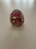 Antik muránói üveg virágos 1,4 kg-os 11x11 cm csodás nagyméretű  levélnehezék papírnehezék