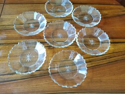 7 db monogrammos, különleges kis üveg tányér 13 cm átmérőjű
