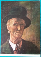 Rudnay Gyula festménye: Önarckép 1946 - Naptárból képeslap