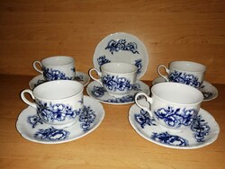 Blue flower pattern porcelain coffee tea cup set for 5 people (10/k)