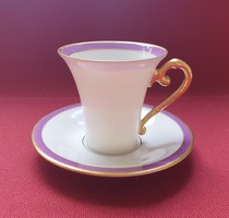 Hutschenreuther Bavaria német porcelán arany szélű kávés mokkás szett csésze csészealj eszpresszó