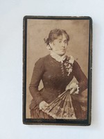 Antik női fotó Berky Dezső fotográfus Szatmáron régi műtermi fénykép
