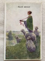 Antique, old Easter postcard - post clean -5.