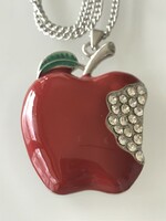 “Hófehérke almája” medálos nyaklánc ragyogó kristályokkal, 84 cm