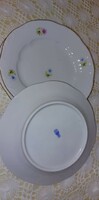 Zsolnay, gyönyörű virág mintával porcelán süteményes tányérok