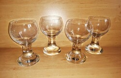 Set of 4 glass glasses with thick, heavy bases, 14.5 cm high (7/k)