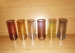 Retro színes üveg csőpohár 6 db egyben (11/K)