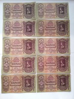 10 pieces of 100 pengő 1930