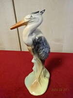 Porcelain figure, hand-painted pelican bird, height 16.5 cm. Jokai.