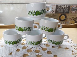 6db-os készlet Alföldi zöld magyaros kávés csészék (aljak nélkül)