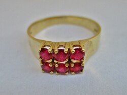 Gyönyörű antik art deco  14kt arany gyűrű  rubin kövekkel