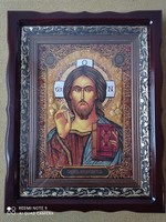 Ortodox modern ikon "Mindenható Isten". Borostyán.