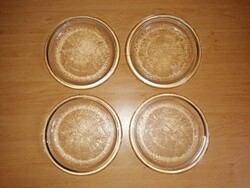 Heavy, thick glass plate with flower pattern, serving tray 4 pieces in one 25 cm (7p)