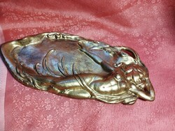 Art nouveau-style business card holder, key holder with female nude decoration