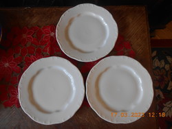 Zsolnay fehér lapos tányér, 24,5 cm