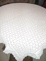 Beautiful and elegant madeira tablecloth with light floral embroidery