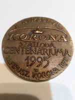 Nyíregyháza Korona szálloda centenáriuma 1995 bronz