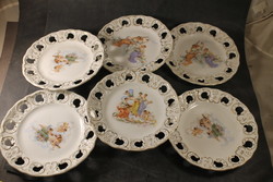 Antik barokk jelenetes tányérkészlet 775