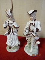 Porcelain figure, baroque pair, hand painted, height 20 cm. Jokai.