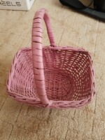 Wicker pink basket